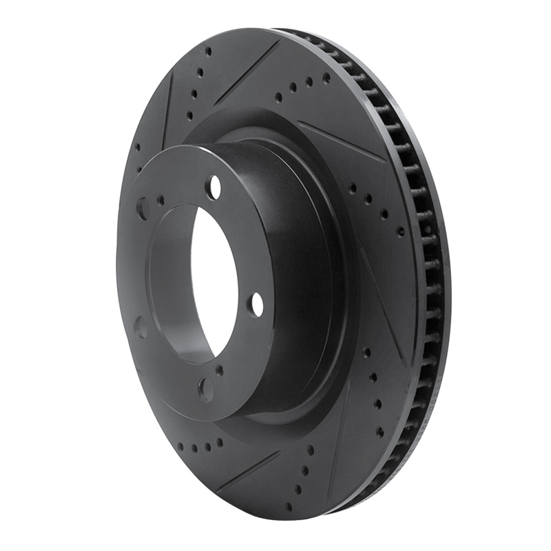 Lexus LX570 Brake Rotor (1) - Front Left - R1 Concepts - Drilled & Slotted - Black - `07-`22